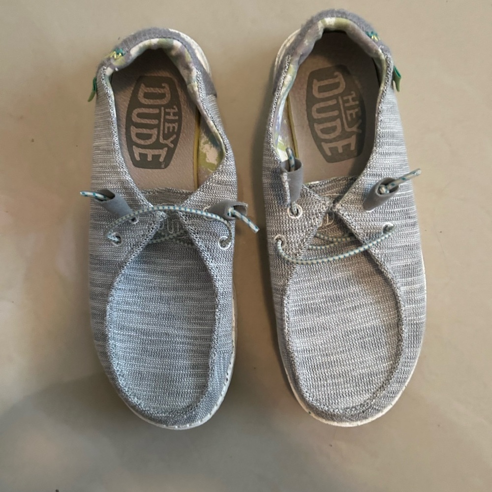 Hey Dude Kids Light Gray Sneakers